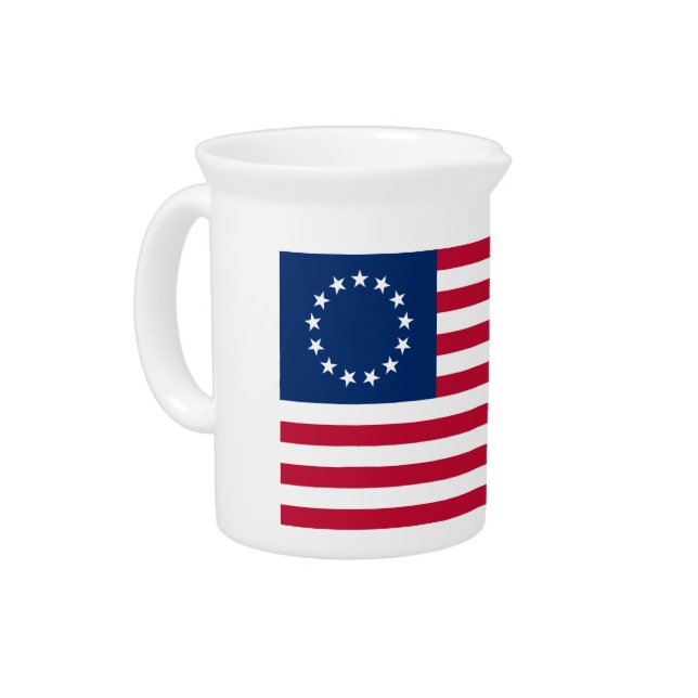 The Circle of Stars, American Flag by Betsy Ross Beverage Pitcher (Left)
