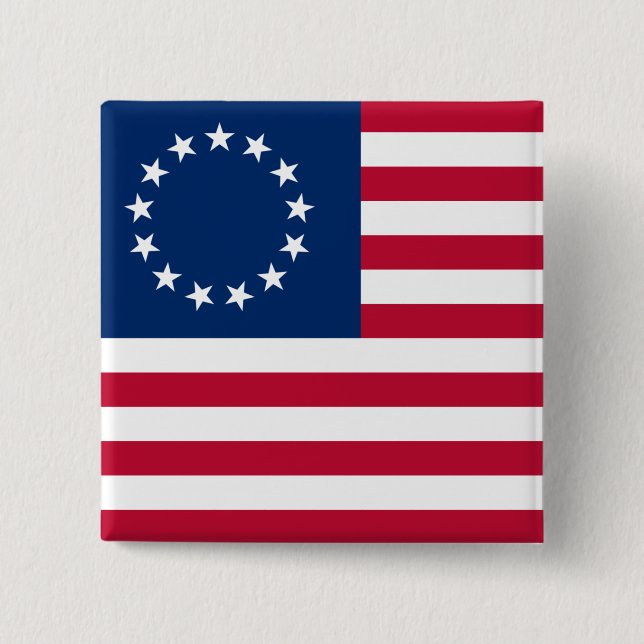 The Circle of Stars, American Flag by Betsy Ross Button (Front)