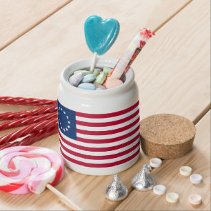 The Circle of Stars, American Flag by Betsy Ross Candy Jar