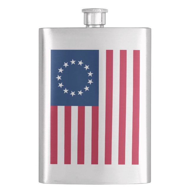 The Circle of Stars, American Flag by Betsy Ross Flask (Front)