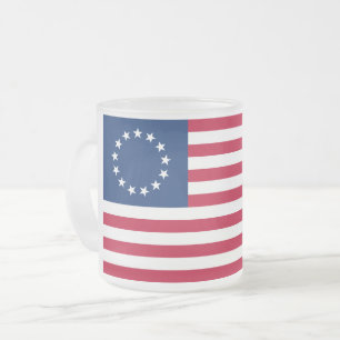 The Circle of Stars, American Flag by Betsy Ross Frosted Glass Coffee Mug