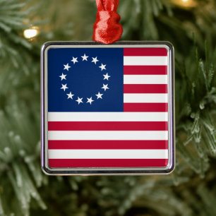 The Circle of Stars, American Flag by Betsy Ross Metal Ornament