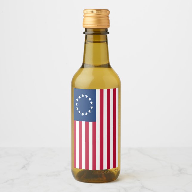 The Circle of Stars, American Flag by Betsy Ross Wine Label (Front)