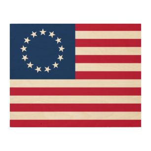 The Circle of Stars, American Flag by Betsy Ross Wood Wall Art