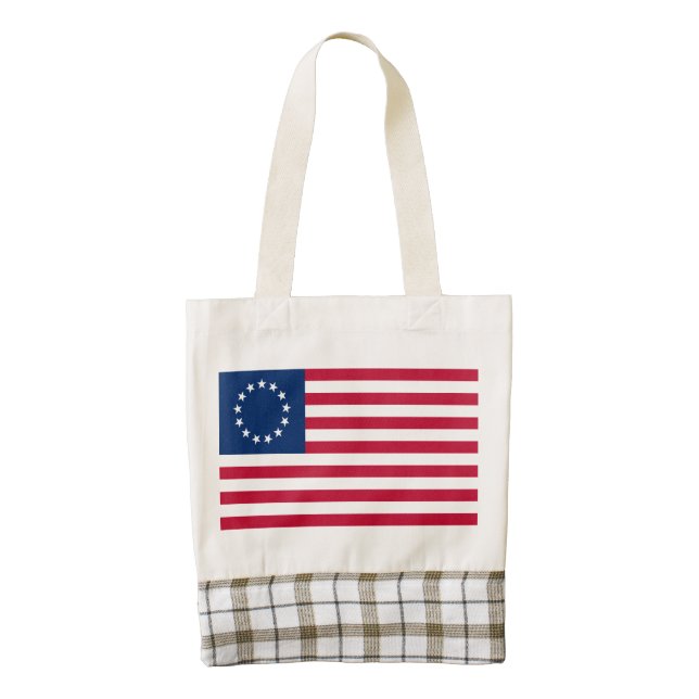 The Circle of Stars, American Flag by Betsy Ross Zazzle HEART Tote Bag (Front)