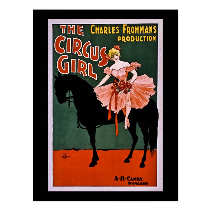 The Circus Girl 1897 Postcard