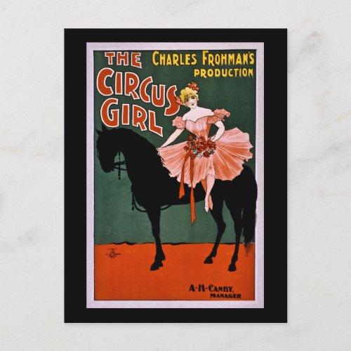 The Circus Girl 1897 Vintage Retro Postcard