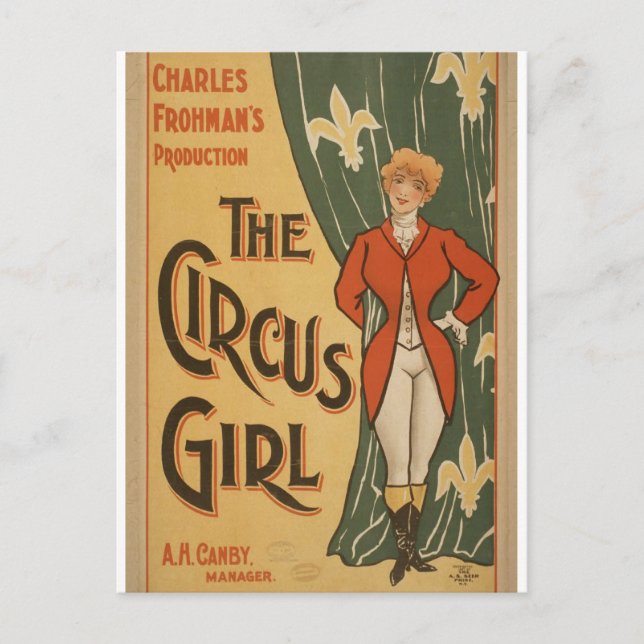 The Circus Girl, 'A.H.Canby' Retro Theater Postcard (Front)