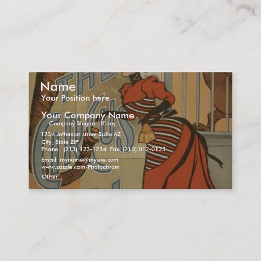 Customizable The Circus Girl, 'A.H.Canby' Vintage Theater Business Cards