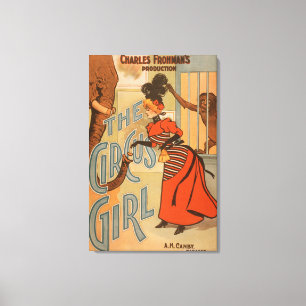 The Circus Girl - Feeding Elephant and Monkey Canvas Print