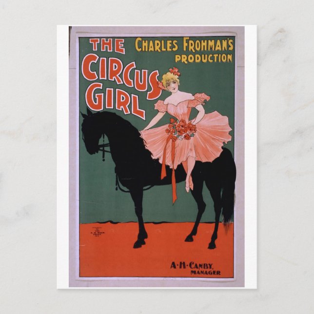 The Circus Girl Vintage Theater Postcard (Front)