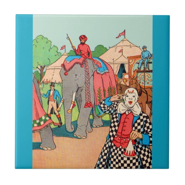 The circus is coming to town ceramic tile (Front)