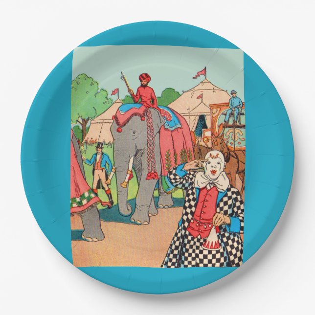 The circus is coming to town paper plates (Front)