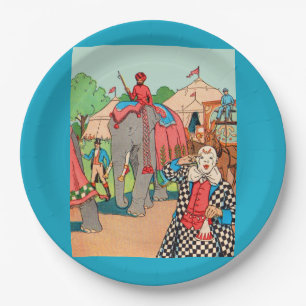 The circus is coming to town paper plates