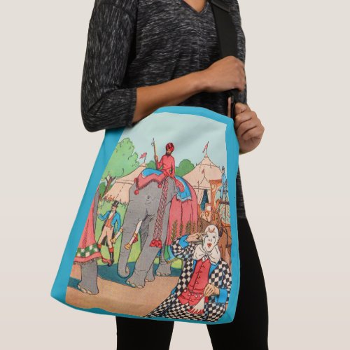 The circus is coming to town print crossbody bag
