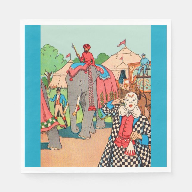 The circus is coming to town print napkins (Front)