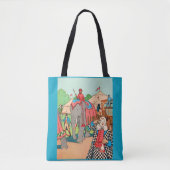 The circus is coming to town print tote bag (Front)