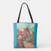 The circus is coming to town print tote bag (Back)