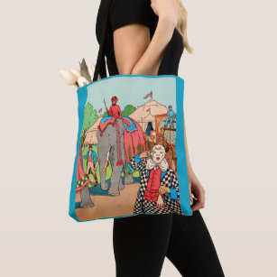 The circus is coming to town print tote bag