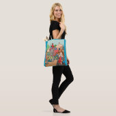 The circus is coming to town print tote bag (On Model)