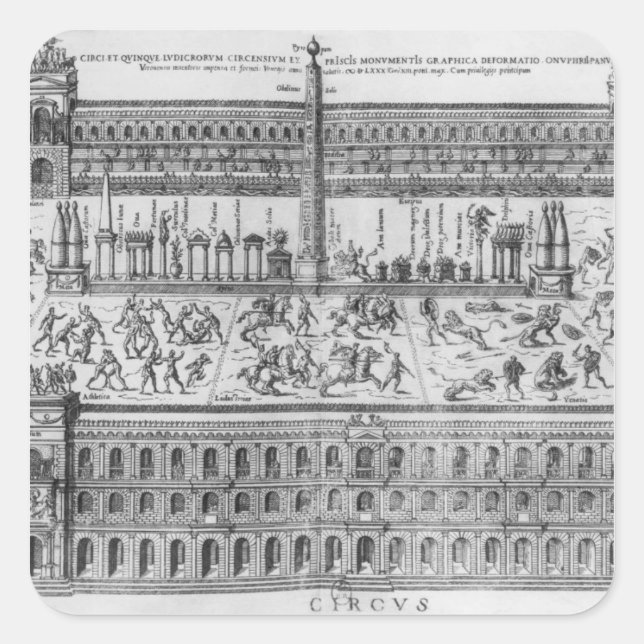 The Circus Maximus in Rome, c.1600 Square Sticker (Front)