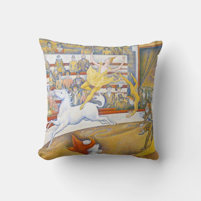 The Circus, Seurat Throw Pillow (Front)