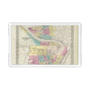 The Cities Of Pittsburgh Allegheny Cincinnati Acrylic Tray
