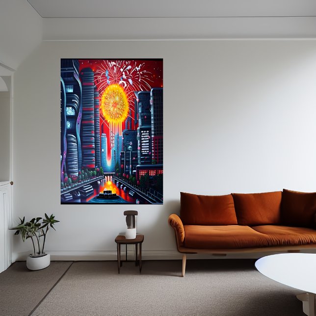 The city and great firework | AI Art Poster (Creator Uploaded)