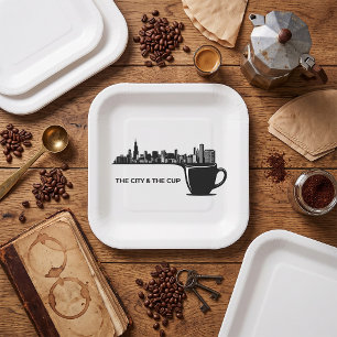 The City and The Cup Chicago Skyline Paper Plates