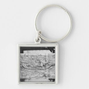 The city and the village of Carcassonne, 1462 Keychain
