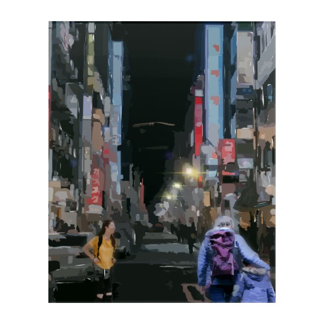 The City at Night Acrylic Print (Front)