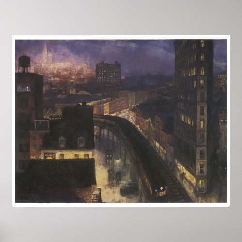 The city from Greenwich Village John Sloan Poster