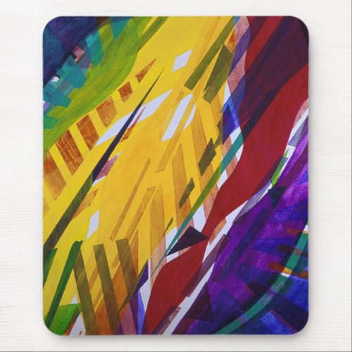 The City II - Abstract Rainbow Streams Mouse Pad