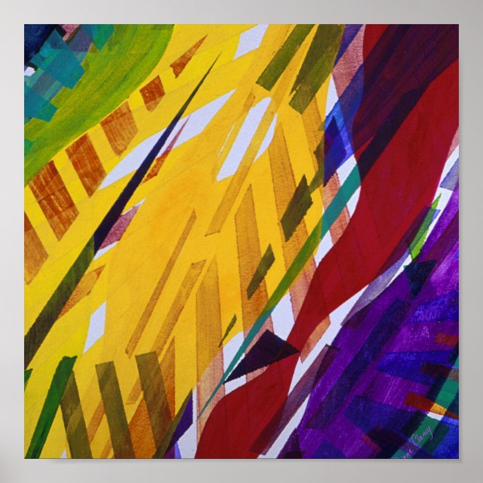 The City II   Abstract Rainbow Streams Poster