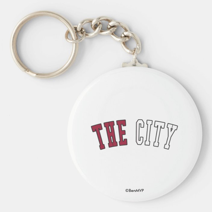 The City in California State Flag Colors Key Chain