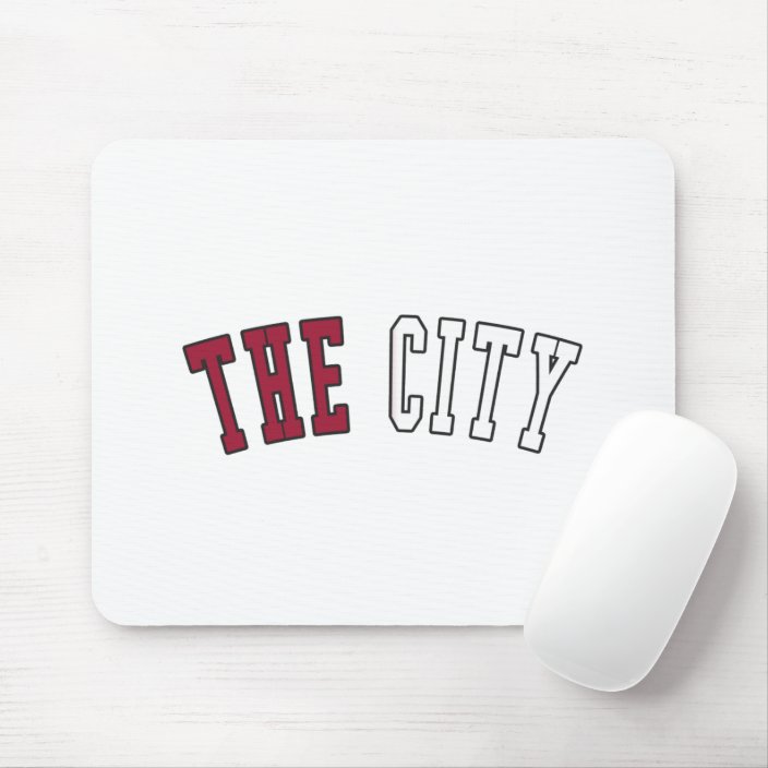 The City in California State Flag Colors Mouse Pad