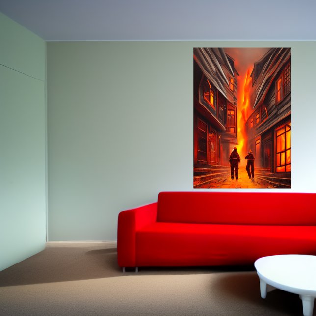The city is burning | AI Art  Poster (Creator Uploaded)