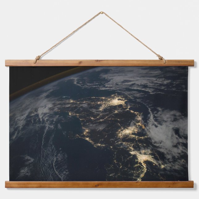 The City Lights Of Japan At Night. Hanging Tapestry (Front)