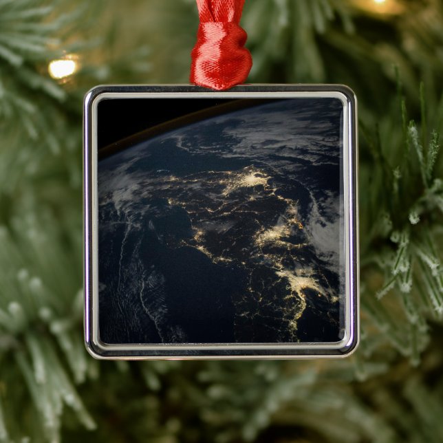 The City Lights Of Japan At Night. Metal Ornament (Tree)