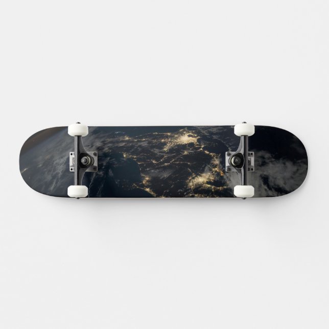 The City Lights Of Japan At Night. Skateboard (Horz)