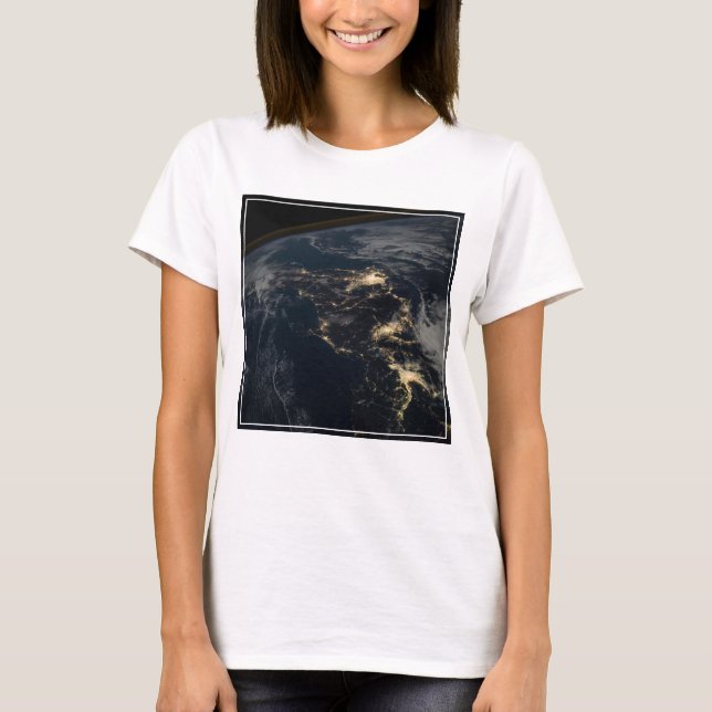 The City Lights Of Japan At Night. T-Shirt (Front)