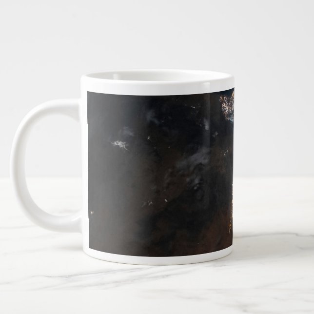 The City Lights Of Jazan And Its Suburbs Giant Coffee Mug (Left)