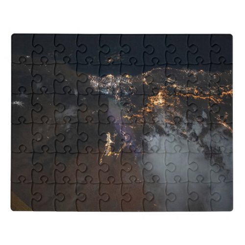 The City Lights Of Jazan And Its Suburbs Jigsaw Puzzle