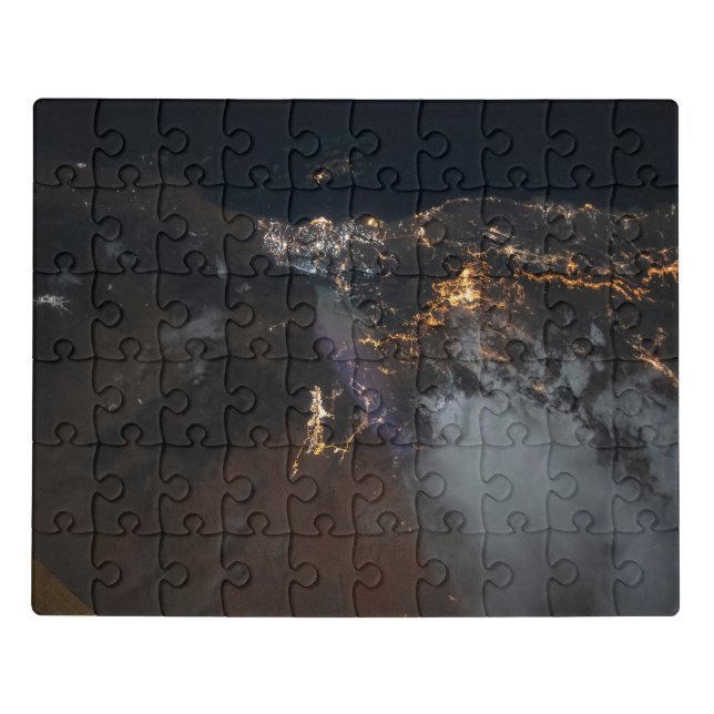 The City Lights Of Jazan And Its Suburbs Jigsaw Puzzle (Puzzle Horizontal)