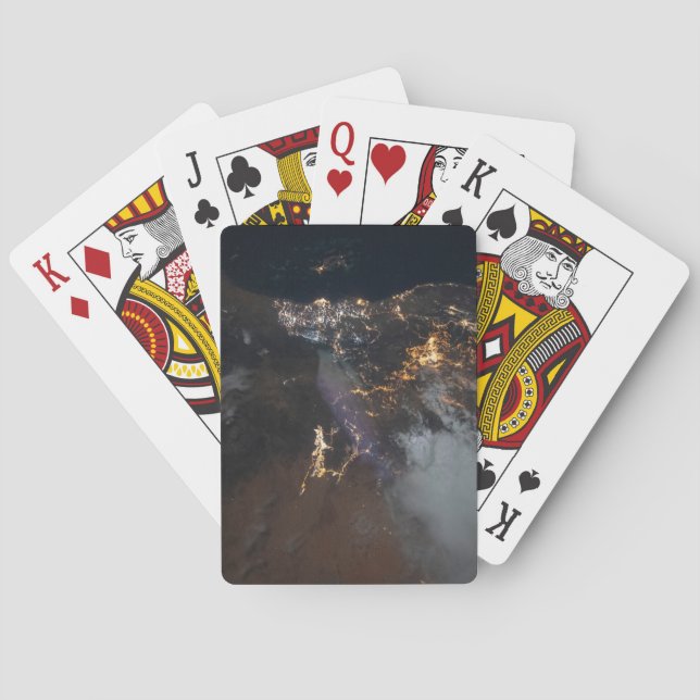 The City Lights Of Jazan And Its Suburbs Poker Cards (Back)