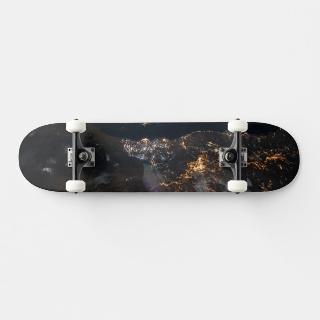 The City Lights Of Jazan And Its Suburbs Skateboard (Horz)
