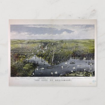 \the City Of Baltimore By Currier & Ives (1880) Postcard by TheArts at Zazzle