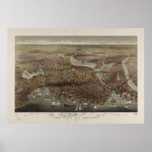 The City of Boston by Parsons & Atwater 1873 Poster
