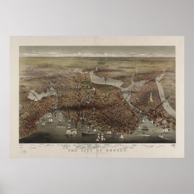 The City of Boston by Parsons & Atwater 1873 Poster (Front)