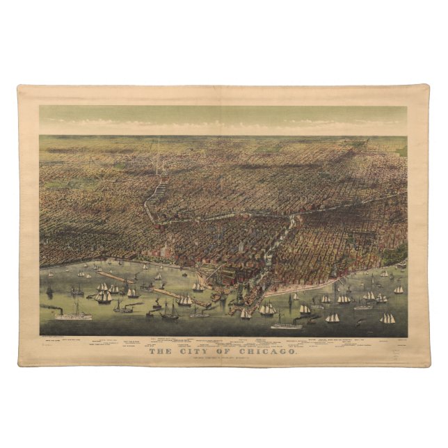 The City of Chicago by Currier & Ives (1892) Placemat (Front)